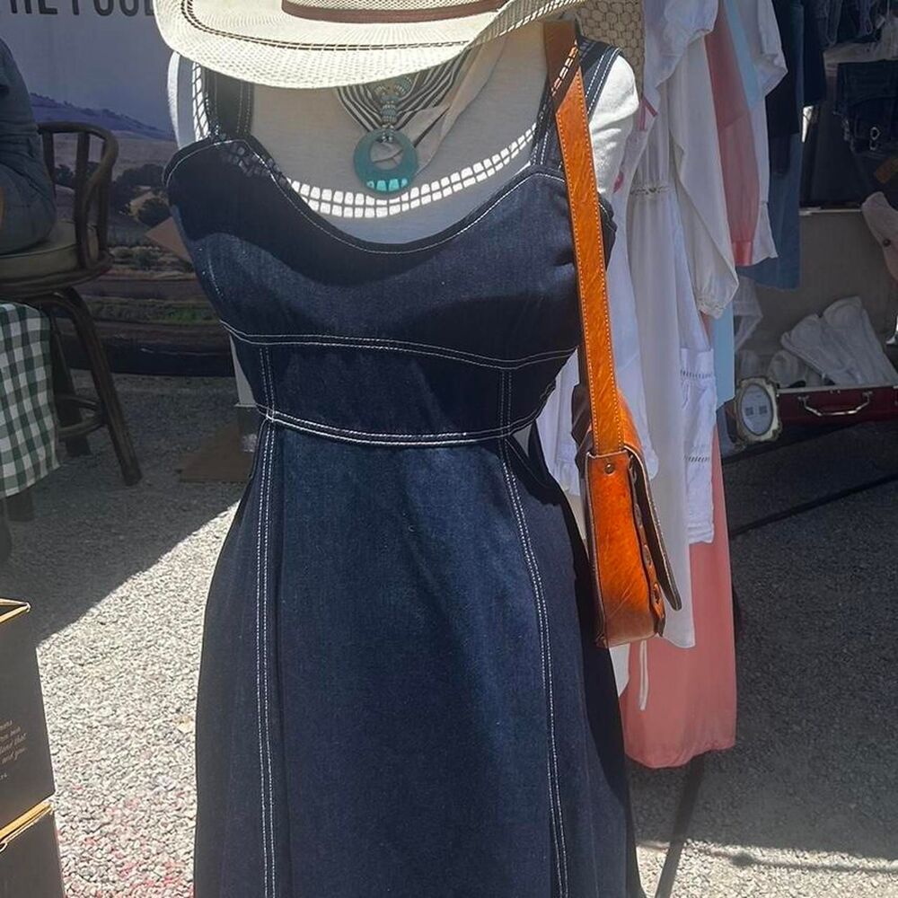 Anthropologie Women's Navy and Blue Dress